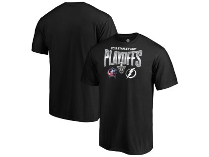 Tričko Columbus Blue Jackets vs. Tampa Bay Lightning 2019 Stanley Cup Playoffs Matchup Checking The Boards