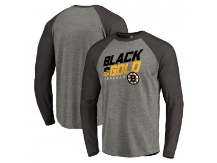 Tričko Boston Bruins Hometown Collection Black & Gold Raglan Long Sleeve T-Shirt
