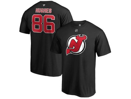 Pánské tričko Jack Hughes #86 New Jersey Devils NHL Name & Number T-Shirt - Black