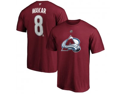 Tričko Cale Makar #8 Colorado Avalanche Name & Number T-Shirt - Burgundy