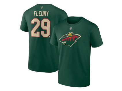 Pánské tričko Marc-André Fleury #29 Minnesota Wild NHL Stack Logo Name & Number
