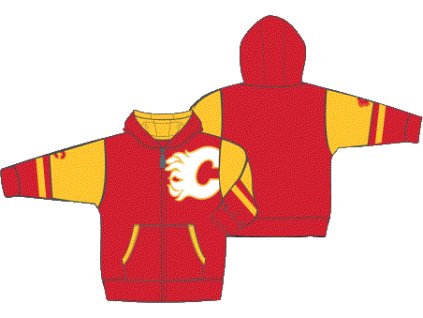 Dětská mikina Calgary Flames NHL Faceoff Colorblocked Fleece Full-Zip