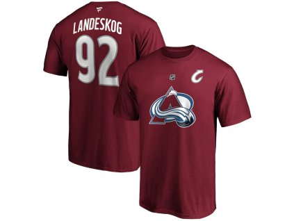 Tričko Colorado Avalanche Gabriel Landeskog #92 Stack Name & Number T-Shirt