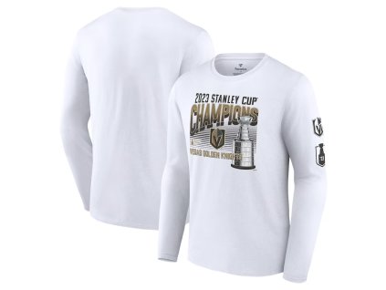 Pánské tričko Vegas Golden Knights NHL 2023 Stanley Cup Champions White Long Sleeve