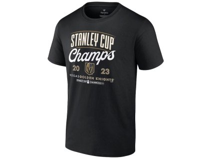 Pánské tričko Vegas Golden Knights NHL 2023 Stanley Cup Champions Black Logo