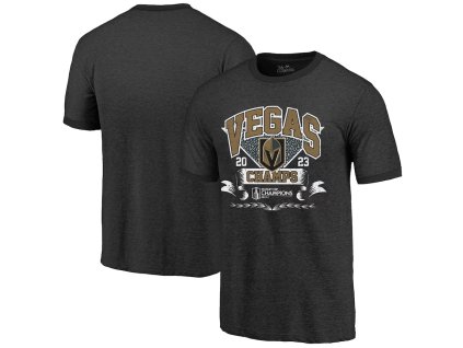 Pánské tričko Vegas Golden Knights NHL 2023 Stanley Cup Champions Ringer Tri-Blend