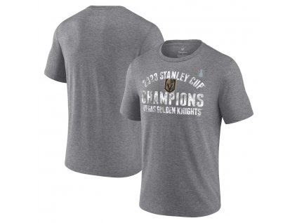 Pánske tričko Vegas Golden Knights 2023 Stanley Cup Champions Tri-Blend Heather Gray