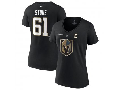 Dámske tričko Vegas Golden Knights Mark Stone 2023 Stanley Cup Champions Authentic Stack Player Name & Number V-Neck