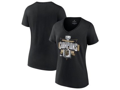 Dámské tričko Vegas Golden Knights NHL 2023 Stanley Cup Champions Neutral Zone V-Neck