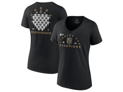Dámské tričko Vegas Golden Knights NHL 2023 Stanley Cup Champions Jersey Roster V-Neck