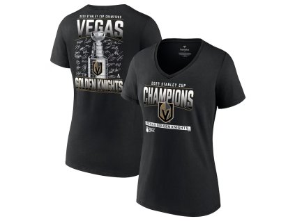 Dámské tričko Vegas Golden Knights NHL 2023 Stanley Cup Champions Signature Roster V-Neck