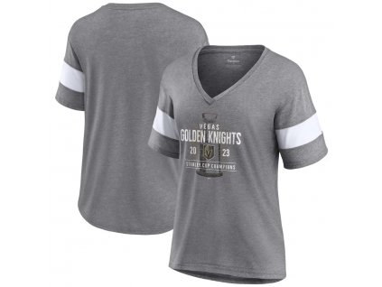Dámske tričko Vegas Golden Knights 2023 Stanley Cup Champions Shootout Tri-Blend V-Neck
