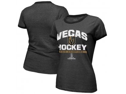 Dámske tričko Vegas Golden Knights 2023 Stanley Cup Champions Ringer Tri-Blend