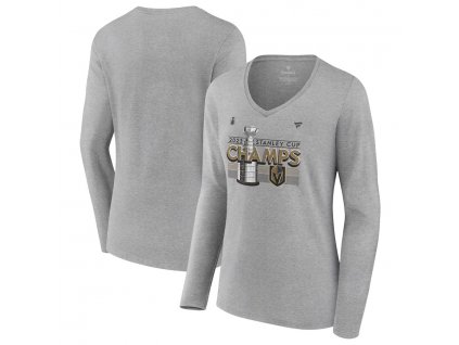 Dámske tričko Vegas Golden Knights 2023 Stanley Cup Champions Locker Room Long Sleeve V-Neck