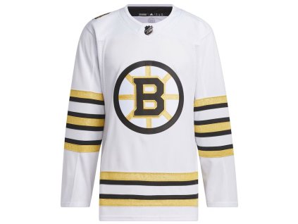 Pánský dres Boston Bruins NHL adidas White 100th Anniversary Primegreen Authentic Jersey