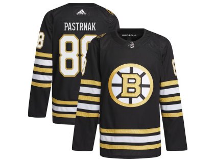Pánský dres David Pastrnak #88 Boston Bruins NHL adidas Black 100th Anniversary Primegreen Authentic Jersey