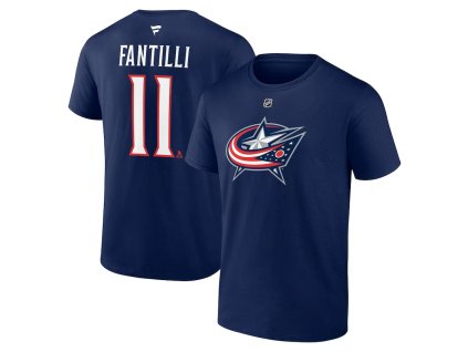 Pánské tričko Adam Fantilli #11 Columbus Blue Jackets NHL Authentic Stack Name & Number