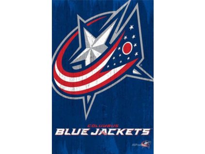 NHL Plakát Columbus Blue Jackets Team Logo Cut