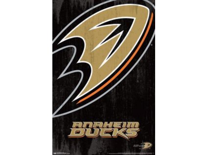 NHL Plakát Anaheim Ducks Team Logo Cut