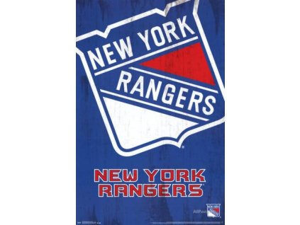 Plakát New York Rangers NHL Team Logo Cut