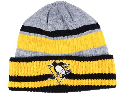 Pánská zimní čepice Pittsburgh Penguins NHL adidas Heathered Grey Beanie