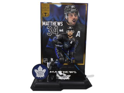 Figurka Auston Matthews #34 Toronto Maple Leafs NHL 7" Figure SportsPicks THIRD JERSEY GOLD LABEL