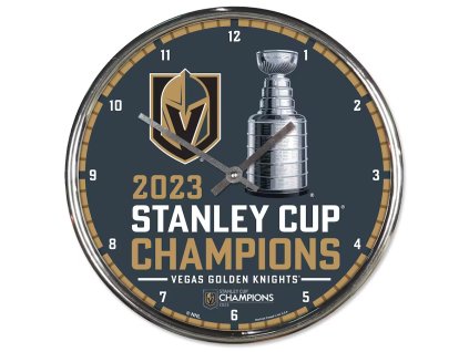 Hodiny na zeď Vegas Golden Knights NHL 2023 Stanley Cup Champions 12.75" Chrome Wall Clock
