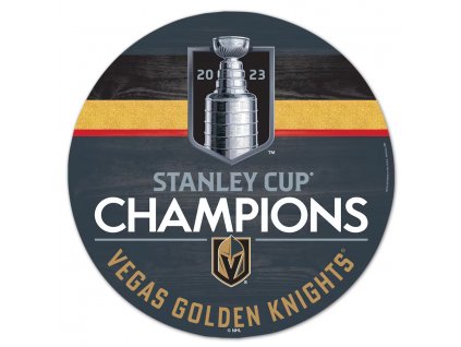 Dřevěná plaketa Vegas Golden Knights 2023 Stanley Cup Champions 14" Round Wood Sign