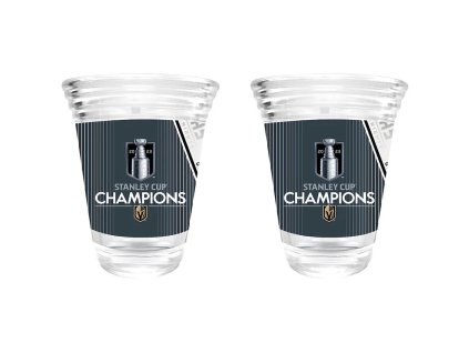 Set skleniček Vegas Golden Knights NHL 2023 Stanley Cup Champions Two-Piece 2oz. Party Shot Glass Set
