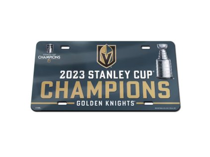 Cedule Vegas Golden Knights NHL 2023 Stanley Cup Champions Laser Cut Acrylic License Plate