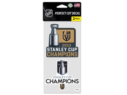 Set samolepek Vegas Golden Knights NHL 2023 Stanley Cup Champions Two-Pack 4" x 8" Perfect Cut Decal Set