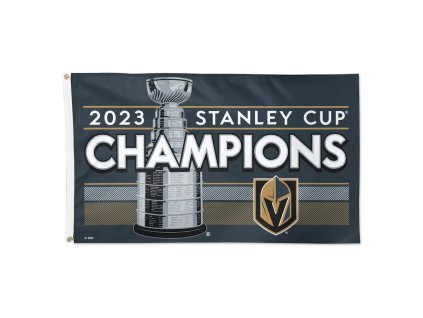 Velká vlajka Vegas Golden Knights NHL 2023 Stanley Cup Champions Locker Room 3' x 5' On-Ice Single-Sided Deluxe Flag