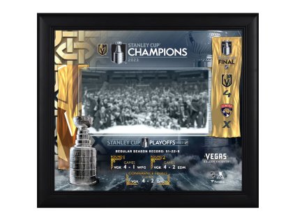 Sběratelská plaketa - koláž Vegas Golden Knights NHL 2023 Stanley Cup Champions Framed 15" x 17" Collage