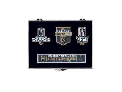 Set odznaků Vegas Golden Knights NHL 2023 Stanley Cup Champions Three-Piece Pin Set