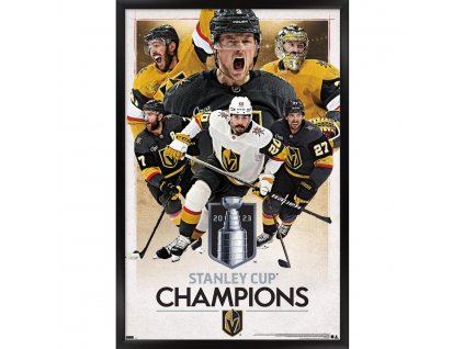 Zarámovaný plakát Vegas Golden Knights 2023 Stanley Cup Champions 24.25" x 35.75" Framed Poster