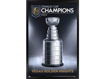 Zarámovaný plakát Vegas Golden Knights 2023 Stanley Cup Champions 24.25" x 35.75" Framed Logo Poster