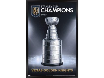 Zarámovaný plakát Vegas Golden Knights NHL 2023 Stanley Cup Champions 24.25" x 35.75" Framed Logo Poster