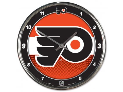 Hodiny Philadelphia Flyers WinCraft Chrome Wall Clock