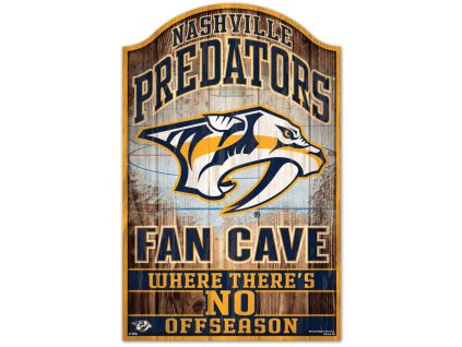 Dřevěná Cedule Nashville Predators NHL Fan Cave Wood Sign
