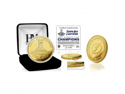 Pamětní mince Tampa Bay Lightning 2021 Stanley Cup Champions Gold Mint Coin