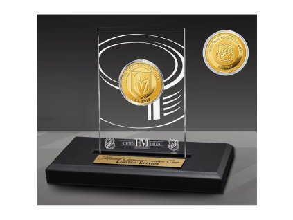 Stojánek na stůl s mincí Vegas Golden Knights NHL 3'' x 5'' Acrylic Gold Coin Desk Top Display Limited edition of 5000