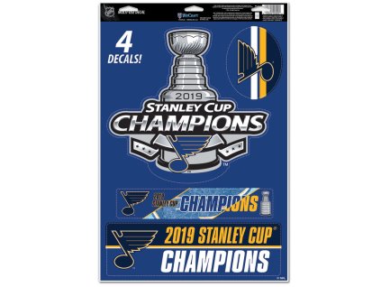 Set samolepek St. Louis Blues NHL WinCraft 2019 Stanley Cup Champions 11'' x 17'' Multi-Use Decal