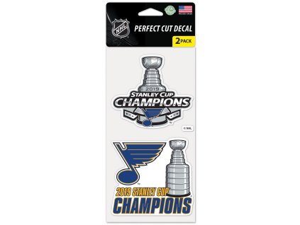 Set samolepek St. Louis Blues WinCraft 2019 Stanley Cup Champions 2-Piece 4'' x 8'' Perfect Cut Decal Set