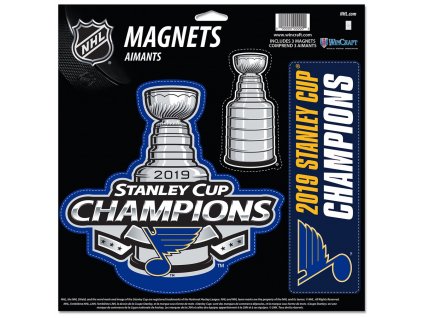 Set magnetek St. Louis Blues WinCraft 2019 Stanley Cup Champions Official Locker Room 3-Piece Indoor/Outdoor Magnet Set