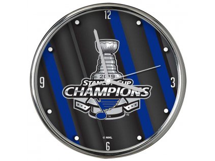 Hodiny St. Louis Blues 2019 Stanley Cup Champions 12'' Chrome Clock