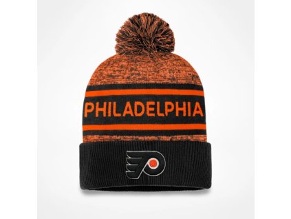 Pánská zimní čepice Philadelphia Flyers NHL Authentic Pro Rink Heathered Cuffed Pom Knit