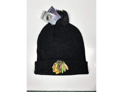 Pánská zimní čepice Chicago Blackhawks NHL Core Beanie Cuff Pom Knit