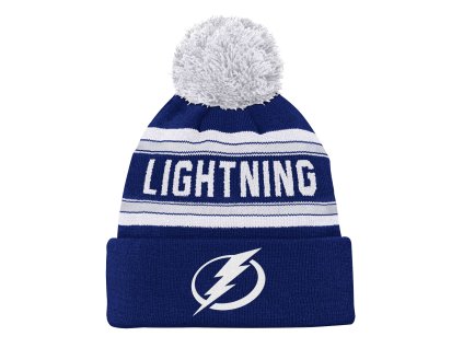 Dětská zimní čepice Tampa Bay Lightning NHL Jacquard Cuffed Knit With Pom