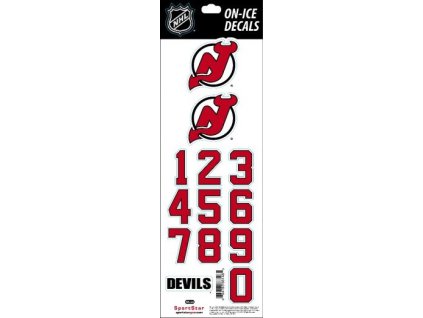 Samolepky na helmu New Jersey Devils NHL Decals Red