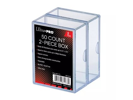 Plastová Krabička na 50 Karet Dvojdílná
